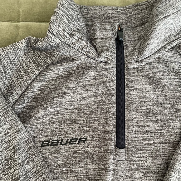 Bauer Heather Gray Vapor Fleece 1/4 Pullover, Men’s Large - Picture 2 of 7